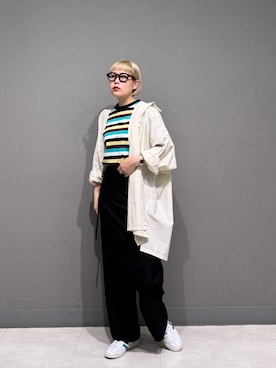 「URBAN RESEARCH DOORS（アーバンリサーチドアーズ）のFORK&SPOON　ビッグシャンブレーシャツ（シャツ/ブラウス、ホワイト系）」を使った、louisさん（レディース・153cm）の春コーディネート