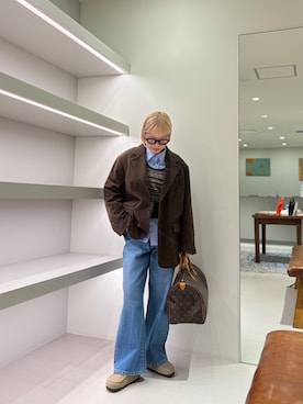 「URBAN RESEARCH（アーバンリサーチ）のnew basic　BOILED WOOL JACKET（その他アウター、ブラウン系）」を使った、louisさん（レディース・153cm）の秋コーディネート