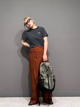 「URBAN RESEARCH DOORS（アーバンリサーチドアーズ）のORCIVAL　EMBROIDERY SHORT-SLEEVE T-SHIRTS（Tシャツ/カットソー、ブルー系）」を使った、louisさん（レディース・153cm）の春コーディネート