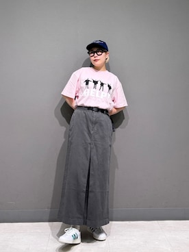 「URBAN RESEARCH DOORS（アーバンリサーチドアーズ）のアイテム（Tシャツ/カットソー、ピンク系）」を使った、louisさん（レディース・153cm）の春コーディネート