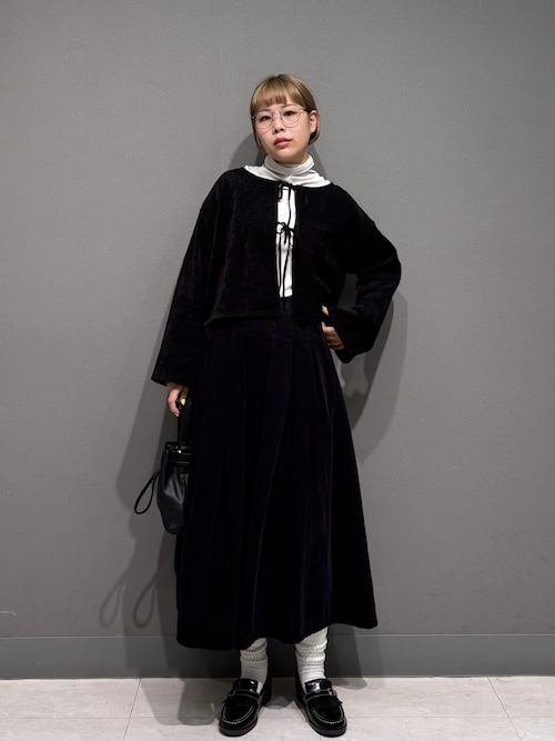 セール】ベロアリボンカットカーディガン（カーディガン/ボレロ