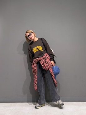 「アイテム（バックパック/リュック）」を使った、louisさん（レディース・153cm）の秋コーディネート