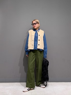 「アイテム（バックパック/リュック）」を使った、louisさん（レディース・153cm）の秋コーディネート