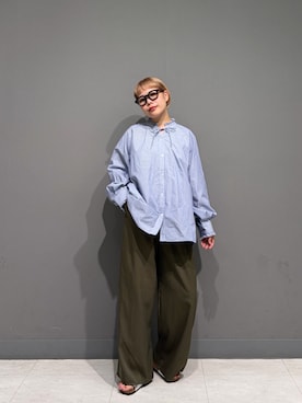 「URBAN RESEARCH DOORS（アーバンリサーチドアーズ）のソフトオックスイージーパンツ（その他パンツ、グリーン系）」を使った、louisさん（レディース・153cm）の夏コーディネート