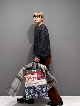 「HARUTA（ハルタ）の『別注』HARUTA×DOORS　キルトローファー（ローファー）」を使った、louisさん（骨格ストレート・レディース・153cm）の冬コーディネート