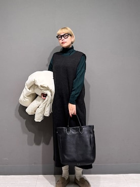 「アイテム（スリッポン）」を使った、louisさん（レディース・153cm・30代）の冬コーディネート