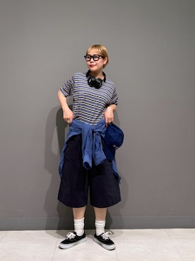 「FORK&SPOON（フォークアンドスプーン）のFORK&SPOON　シアービックシャツ（シャツ/ブラウス、ブルー系）」を使った、louisさん（レディース・153cm）の春コーディネート
