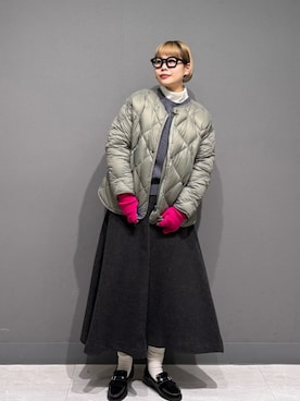 「アイテム（ダウンジャケット/コート）」を使った、louisさん（レディース・153cm）の秋コーディネート