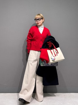 「URBAN RESEARCH DOORS（アーバンリサーチドアーズ）のソフトテレコタートルプルオーバー（Tシャツ/カットソー）」を使った、louisさん（レディース・153cm）の冬コーディネート