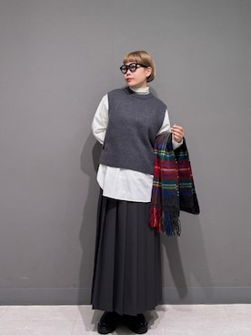 「アイテム（スカート）」を使った、louisさん（レディース・153cm）の秋コーディネート
