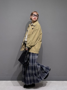 「アイテム（ステンカラーコート）」を使った、louisさん（レディース・153cm）の秋コーディネート
