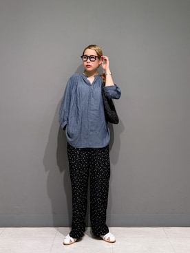「URBAN RESEARCH DOORS（アーバンリサーチドアーズ）のシアーデニムピンタックドルマンブラウス（シャツ/ブラウス、ブルー系）」を使った、louisさん（レディース・153cm）の春コーディネート