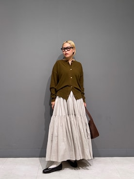 「アイテム（カーディガン/ボレロ）」を使った、louisさん（レディース・153cm）の秋コーディネート