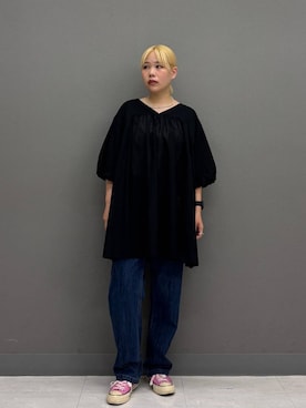 「アイテム（チュニック）」を使った、louisさん（レディース・153cm）の夏コーディネート