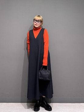 「アイテム（ボストンバッグ）」を使った、louisさん（レディース・153cm・30代）の冬コーディネート