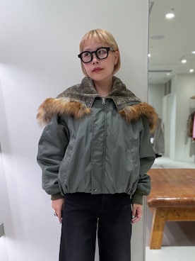 「URBAN RESEARCH（アーバンリサーチ）の『別注』TICCA×URBAN RESEARCH　ショートN2Bジャケット（その他アウター、グリーン系）」を使った、louisさん（レディース・153cm）の夏コーディネート