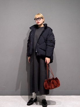 「アイテム（ローファー）」を使った、louisさん（レディース・153cm・30代）の冬コーディネート