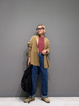 「アイテム（バックパック/リュック）」を使った、louisさん（レディース・153cm）の秋コーディネート