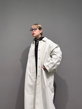 「アイテム（ステンカラーコート）」を使った、louisさん（レディース・153cm）の冬コーディネート