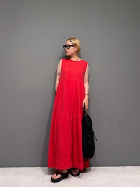 「URBAN RESEARCH Sonny Label（アーバンリサーチサニーレーベル）のアイテム（ワンピース）」を使った、louisさん（レディース・153cm）の夏コーディネート