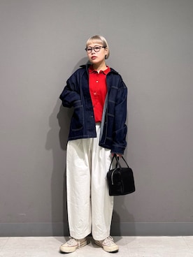 「アイテム（カバーオール）」を使った、louisさん（レディース・153cm・30代）の冬コーディネート