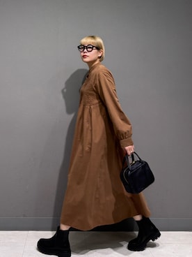 「アイテム（ボストンバッグ）」を使った、louisさん（レディース・153cm・30代）の冬コーディネート