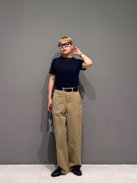 「URBAN RESEARCH DOORS（アーバンリサーチドアーズ）の『別注』HANES×DOORS　DOT 2P SHORT-SLEEVET-SHIRTS（Tシャツ/カットソー、ブルー系）」を使った、louisさん（レディース・153cm）の夏コーディネート