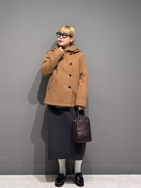 「アイテム（ローファー）」を使った、louisさん（レディース・153cm・30代）の冬コーディネート