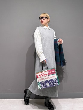 「アイテム（ストール/ショール）」を使った、louisさん（レディース・153cm・30代）の冬コーディネート