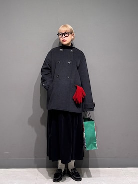 「アイテム（ピーコート）」を使った、louisさん（レディース・153cm・30代）の冬コーディネート