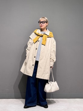 「アイテム（ステンカラーコート）」を使った、louisさん（レディース・153cm・30代）の春コーディネート