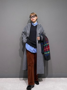 「HARUTA（ハルタ）の『別注』HARUTA×DOORS　キルトローファー（ローファー）」を使った、louisさん（レディース・153cm）の秋コーディネート