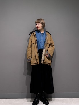 「アイテム（スカート）」を使った、louisさん（レディース・153cm）の秋コーディネート