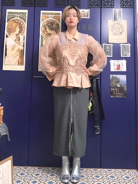 「アイテム（キャミソール）」を使った、saayaさん（レディース・172cm）の秋コーディネート