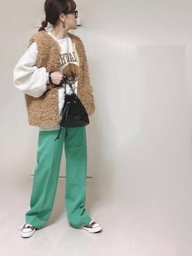 「emi+（エミプラス）のアイテム（その他アウター）」を使った、Ⓜ︎さん（レディース・152cm）の春コーディネート