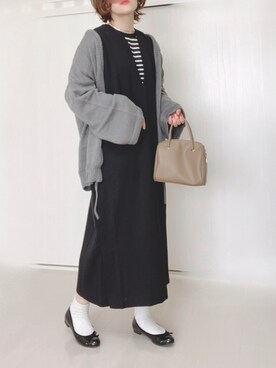 「アイテム（バレエシューズ）」を使った、Ⓜ︎さん（レディース・152cm）の秋コーディネート
