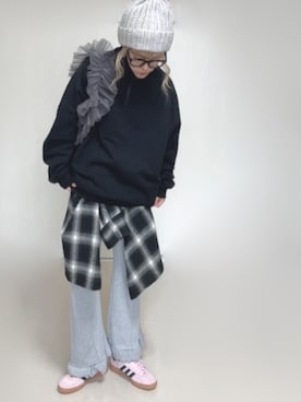 「アイテム（シャツ/ブラウス）」を使った、Ⓜ︎さん（レディース・152cm）の秋コーディネート