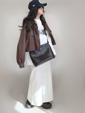 「tiptop（ティップトップ）のアイテム（ブルゾン）」を使った、Ⓜ︎さん（レディース・152cm）の春コーディネート