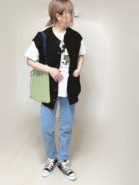 「マムジーンズ」｜Ⓜ︎さん（レディース・152cm）の春コーディネート