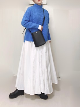 「スクエアトゥ」｜「アイテム（シャツワンピース）」を使った、Ⓜ︎さん（レディース・152cm）の秋コーディネート