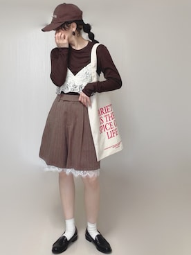 「LAKOLE（ラコレ）のアイテム」を使った、Ⓜ︎さん（レディース・152cm）の春コーディネート