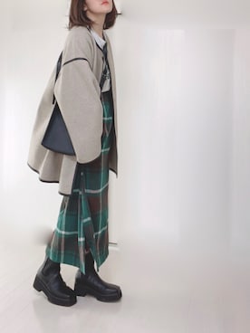 「tiptop（ティップトップ）のアイテム（その他アウター）」を使った、Ⓜ︎さん（レディース・152cm）の冬コーディネート