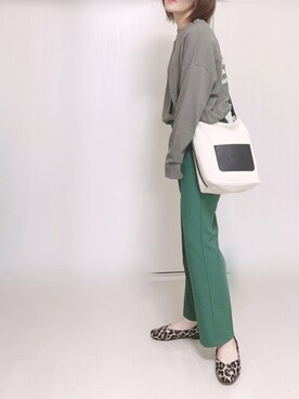 「RODE SKO」｜「アイテム（スラックス）」を使った、Ⓜ︎さん（レディース・152cm）の秋コーディネート