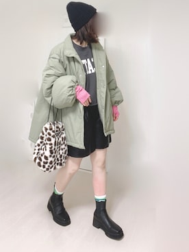 「notch.」｜「アイテム（ダウンジャケット/コート）」を使った、Ⓜ︎さん（レディース・152cm）の秋コーディネート