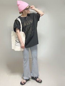 「ロックT」｜Ⓜ︎さん（レディース・152cm）の夏コーディネート