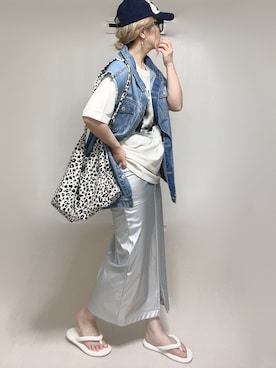 「MYMOOD.（マイムード）のアイテム」を使った、Ⓜ︎さん（レディース・152cm）の夏コーディネート