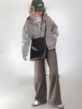 「tiptop（ティップトップ）のヴィンテージ加工ダブルジップパーカー（パーカー）」を使った、Ⓜ︎さん（レディース・152cm）の冬コーディネート