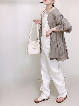「EDWIN（エドウィン）のアイテム（オールインワン・サロペット）」を使った、Ⓜ︎さん（レディース・152cm）の夏コーディネート