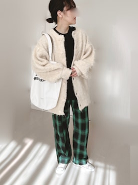 「ISOOK（アイスー）のアイテム（その他パンツ）」を使った、Ⓜ︎さん（レディース・152cm）の冬コーディネート