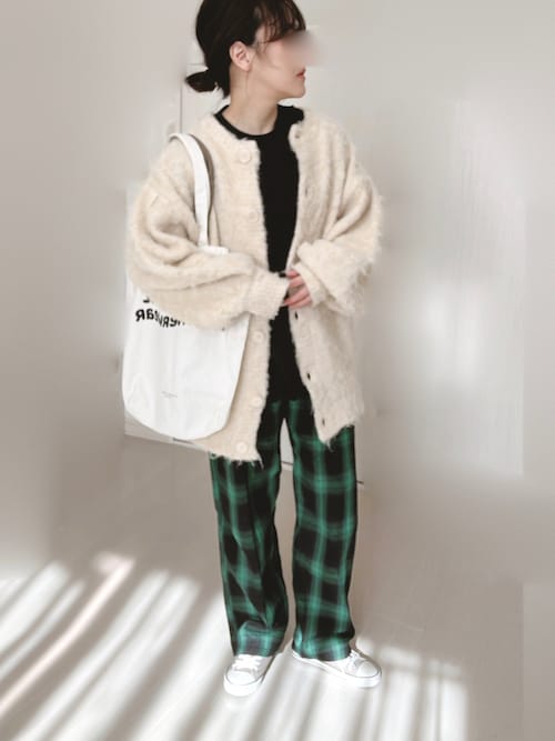 Green check relax pants / グリーンチェックリラックスパンツ（nana